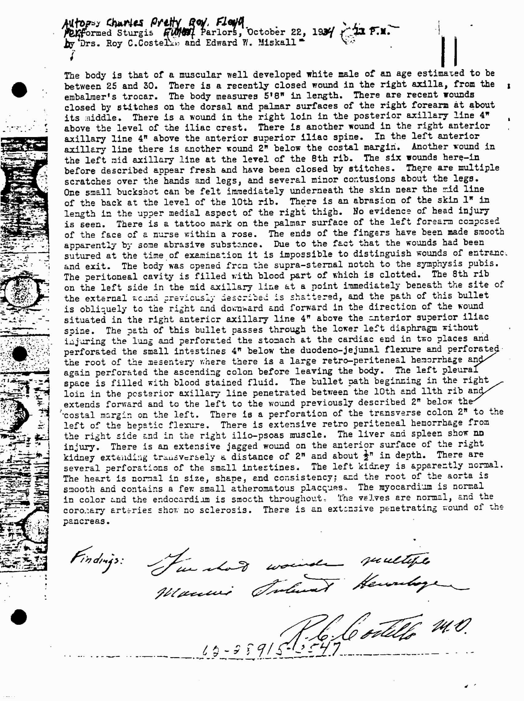 Photo copy of Autopsy of Charles Floyd